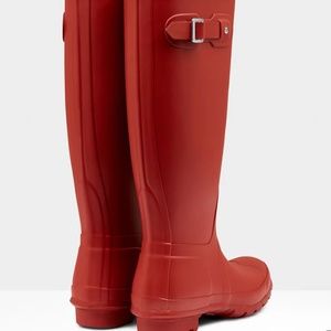 hunter red tall rain boots